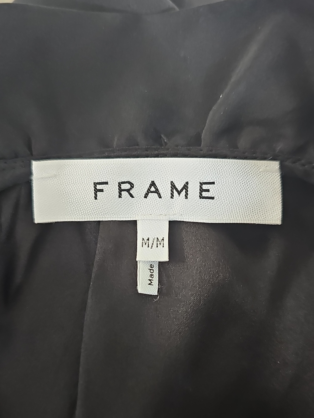 Frame Silk Black Ruffle-Neck Sleeveless Camisole, Medium - Picture 5 of 7